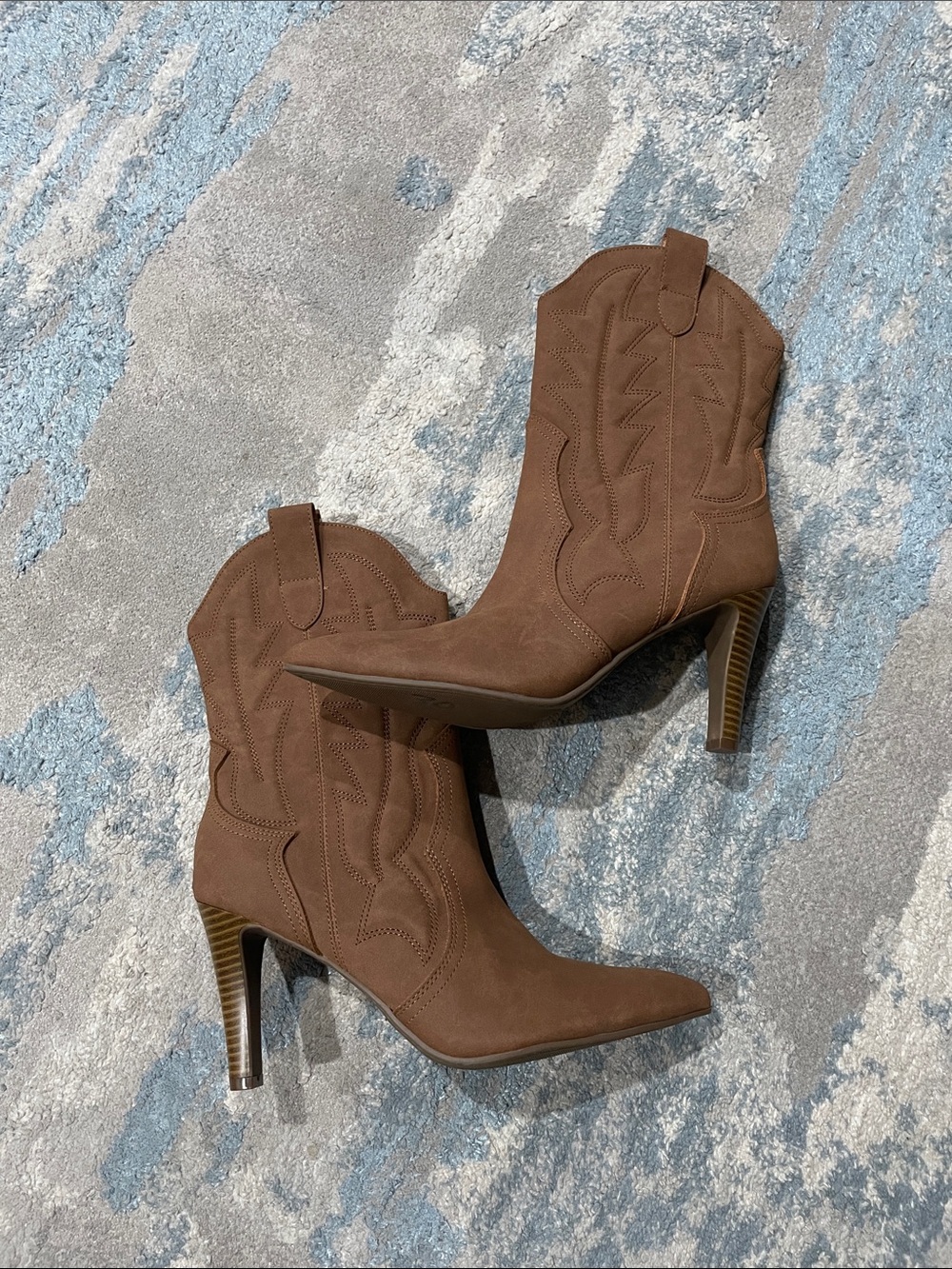 Indigo Rd. Brown Faux Leather Stiletto Western Boot Size 8.5